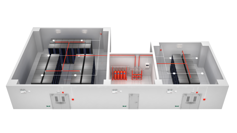機房七氟丙烷滅火系統(tǒng)3D圖